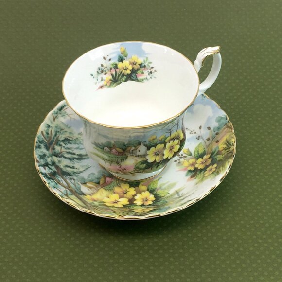 Royal Albert country scene Primerose hill cup saucer tea bone china England - Picture 1 of 7